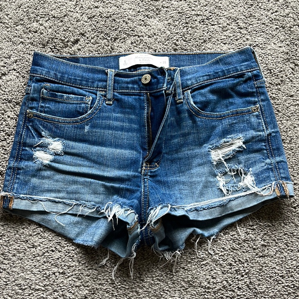 Abercrombie Distressed Jean Shorts